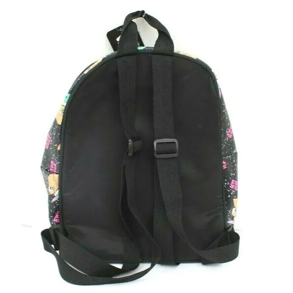 Rare New Bioworld Star Wars Black Backpack Multi-Color Grogu Baby Yoda 11